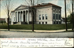 Public Library Holyoke, MA Postcard Postcard