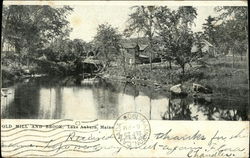 Old Mill and Brook, Lake Auburn Maine Postcard Postcard