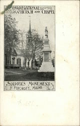 Congregational Church and Chapel, Soldier's Monument Postcard