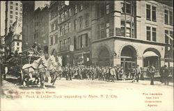 Hook & Ladder Truck Responding to Alarm New York, NY Postcard Postcard