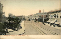 Scene on Fourth St Santa Rosa, CA Postcard Postcard