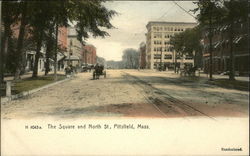 The Square and North St Pittsfield, MA Postcard Postcard