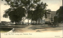 The Park, looking west Pittsfield, MA Postcard Postcard