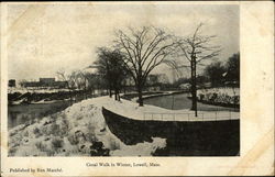 Canal Walk in Winter Lowell, MA Postcard Postcard