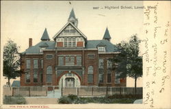 Highland School Lowell, MA Postcard Postcard