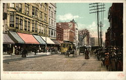 Merrimac Street Lowell, MA Postcard Postcard