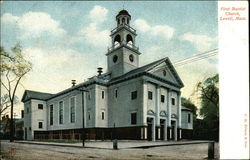 First Baptist Church Lowell, MA Postcard Postcard