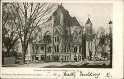 Memorial and Public Library Building Postcard