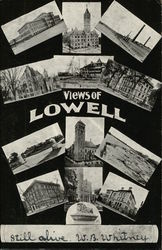 Views of Lowell Massachusetts Postcard Postcard