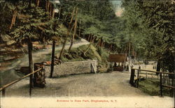 Entrance to Roes Park Binghamton, NY Postcard Postcard