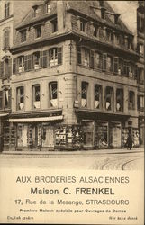 Aux broderies Alsaciennes - Maison C. Frenkel Strasbourg, France Postcard Postcard