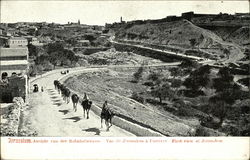 Ansicht von der Bahnhofstrasse / Vue de Jérusalem à l'arrivée / First view of Jerusalem Postcard