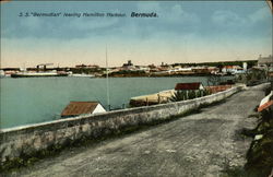 S.S. "Bermudian" leaving Harbor Postcard