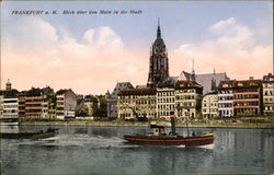 Blick uber den Main in die Stadt Postcard