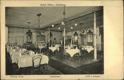 Hotel Pitter - Dining-room / Speisesaal / Salle à manger Salzburg, Austria Postcard Postcard