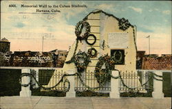 Memorial Wall to the Cuban Students Havana, Cuba Postcard Postcard