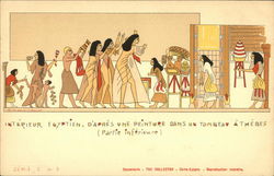 Egyptian interior. From a painting in a tomb thebes (Bottom) Africa Postcard Postcard