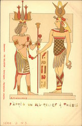 Papres Un Bas-Relief A Thebes Egypt Africa Postcard Postcard