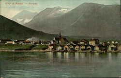 View of Town Mandal, Norway Postcard Postcard