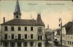 Rathaus und Marktstraße Wiesloch, Germany Postcard Postcard