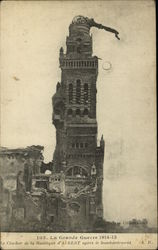 Le Clocher de la Basilique d'Albert après le bombardement World War I Postcard Postcard