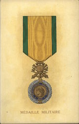 Military Medal France Postcard Postcard