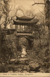 Scene in Yingling Temple. Hangchow Hangzhou, China Postcard Postcard