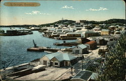 View of Town and Harbor Postcard