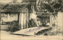 Construction of Raffia Mats by The Natives Postcard