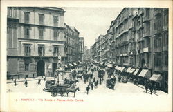 Via Roma E Piazza Della Carità A Napoli Naples, Italy Postcard Postcard