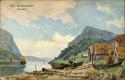 Old Boathouses Postcard