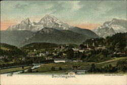 View of Town and Mountains Berchtesgaden, Germany Postcard Postcard