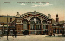 Hauptbahnhof von Prof. Stier, October 1889 eröffnet Bremen, Germany Postcard Postcard