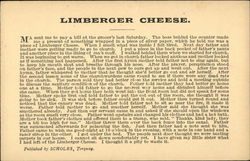 Limberger Cheese Comic, Funny Postcard Postcard