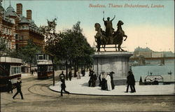 Boadicea, Thames Embankment London, England Postcard Postcard