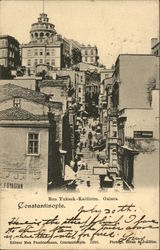 Rue Yuksek-Kaldirim. Galata. Constantinople Istanbul, Turkey Greece, Turkey, Balkan States Postcard Postcard