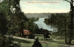 View from Terrace Gardens Richmond, England Yorkshire Postcard Postcard