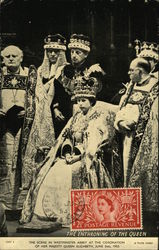 The enthroning of the Queen Postcard