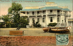 Port-Tewfik. Bureaux de la Compagnie de Navigation P. & O Postcard