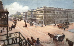 Railway Station and lower end of Adderley Street Postcard