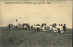 Watching the Ball Game at Highland Light North Truro, MA Postcard Postcard