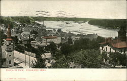 Bird's Eye View of Town Postcard