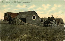 Sod House of No. Dak. Pioneer Homesteaders North Dakota Postcard Postcard