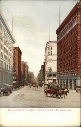 Washington Ave., West from Third Street St. Louis, MO Postcard Postcard