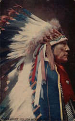 Sioux Chief Hollow Horn Native Americana Postcard Postcard