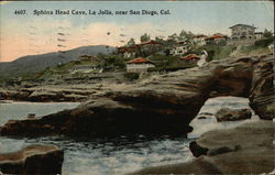 Sphinx Head Cave, La Jolla, Near San Diego, Cal Postcard