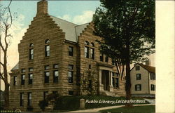 Public Library Leicester, MA Postcard Postcard