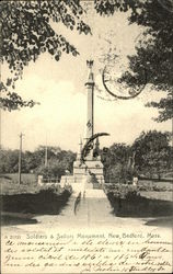 Soldiers & Sailors Monument New Bedford, MA Postcard Postcard