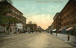 North Street Looking South Pittsfield, MA Postcard Postcard