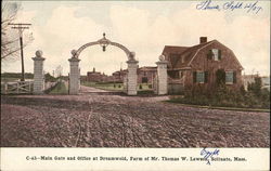 Main Gate and Office at Dreamwold, Farm of Mr. Thomas W. Lawson Scituate, MA Postcard Postcard